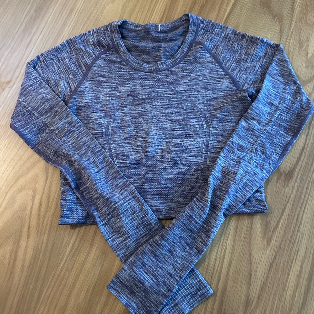 Lululemon Athletica Blue Heathered Long Sleeve Top